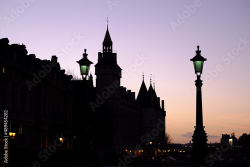 The silhouette of the roof of the Conciergerie palace. The 25th February 2022, Paris, France.