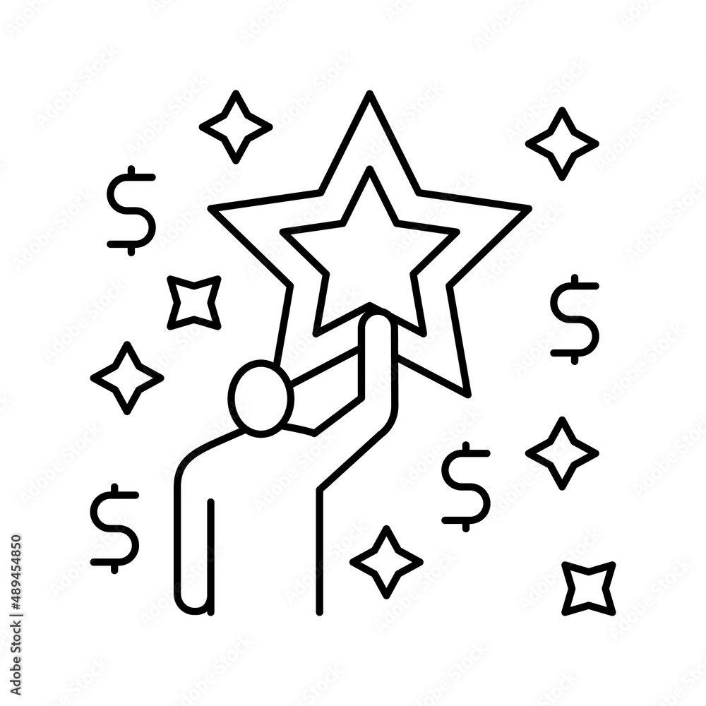 businessman motivation for goal achievement line icon vector illustration businessman motivation for goal achievement line icon vector illustration