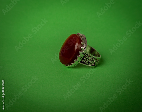 Men's silver ring with a very beautiful gemstone