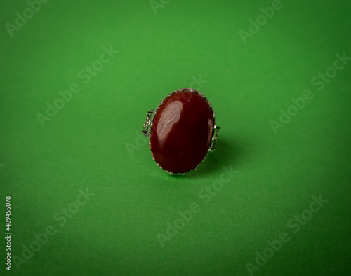 Men's silver ring with a very beautiful gemstone