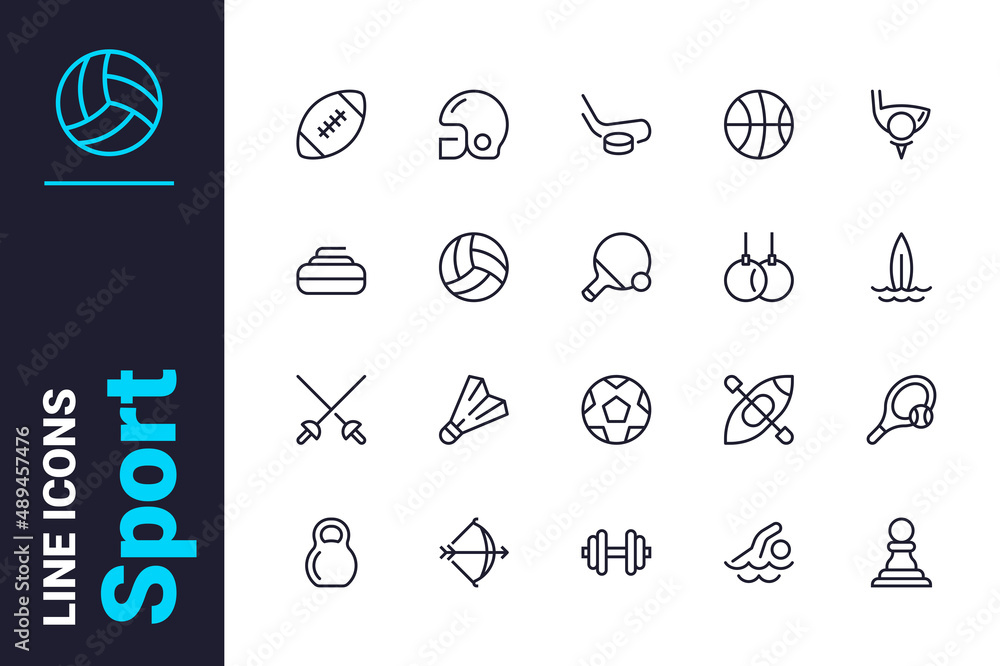 Sport games and gymnastics icons set Sport games and gymnastics icons set