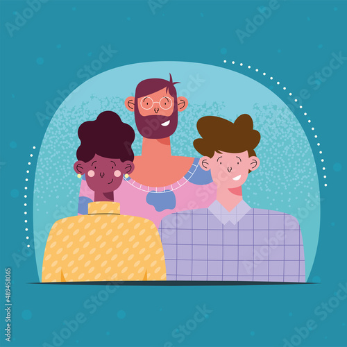 cartoon group men