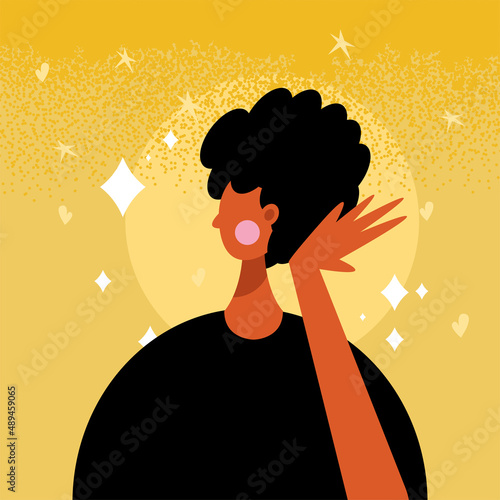 woman with curly hair
