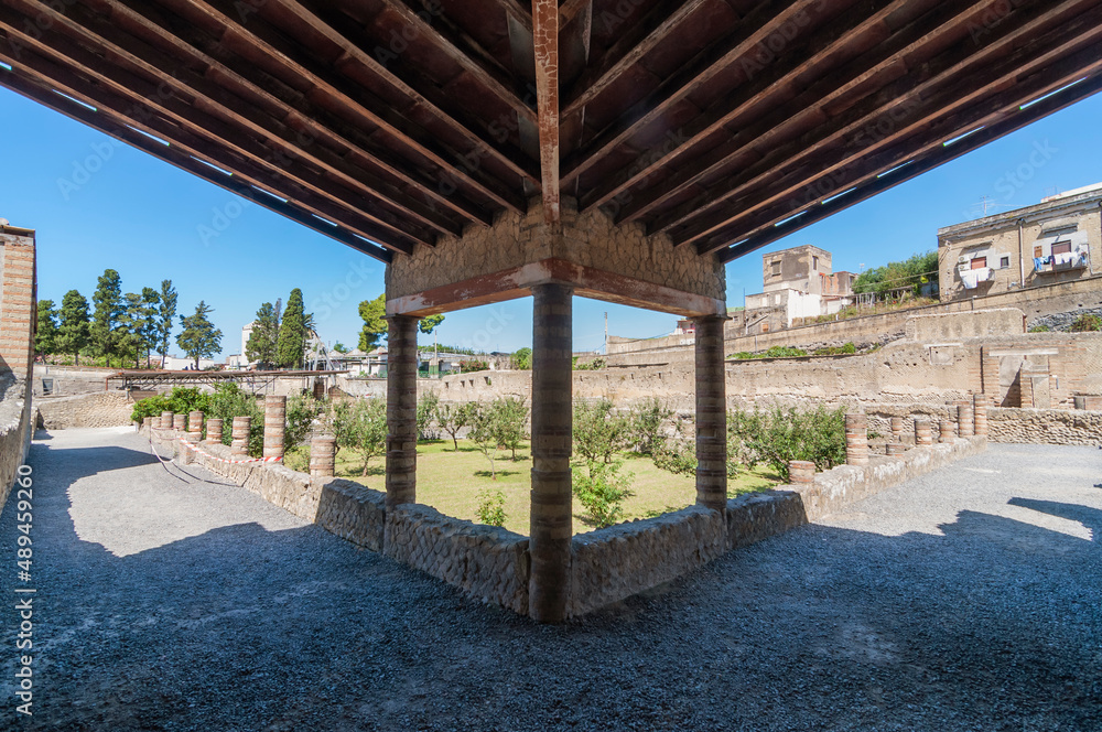 view of the Herculaneum excavation, Naples, Italy view of the Herculaneum excavation, Naples, Italy