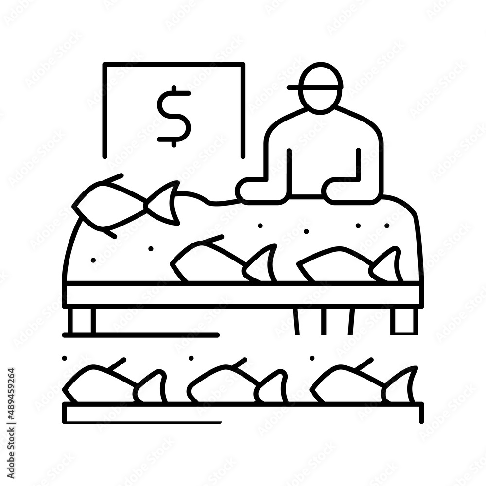 market seafood line icon vector illustration market seafood line icon vector illustration