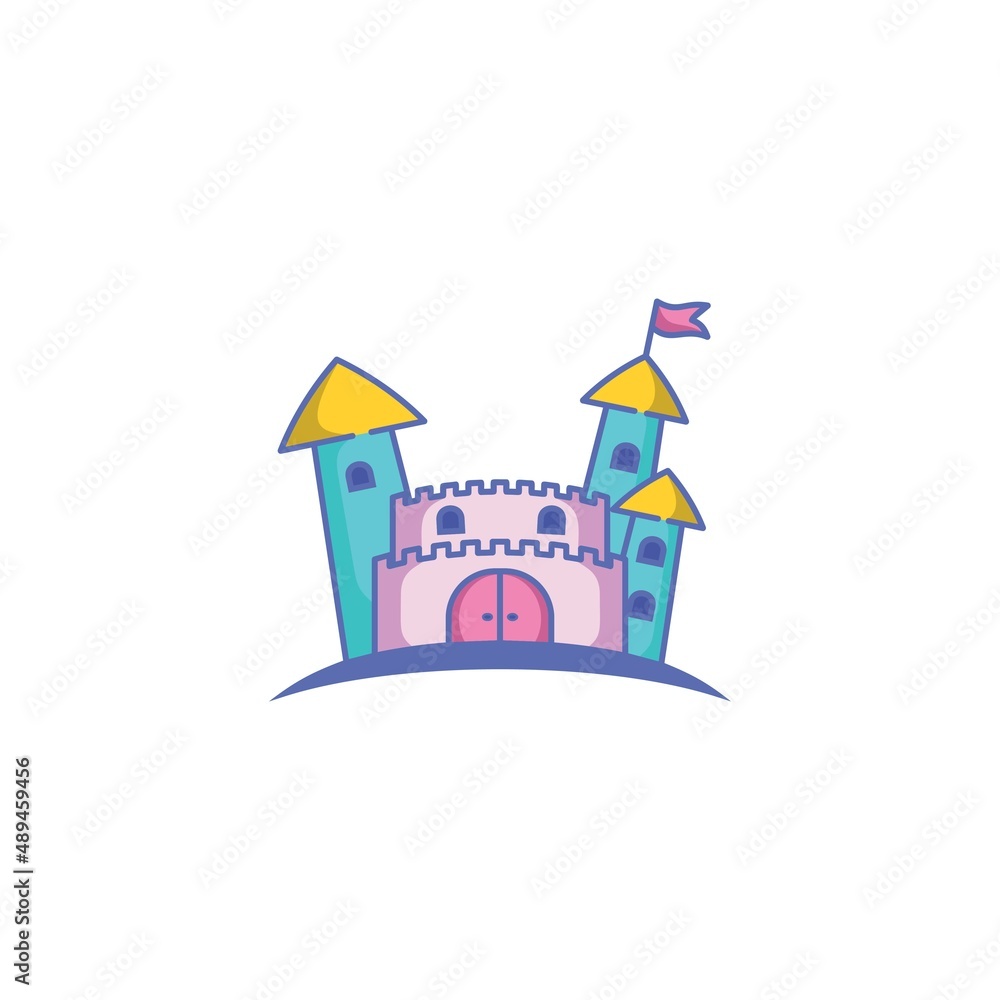 Mascot Castle Logo Design Vector
