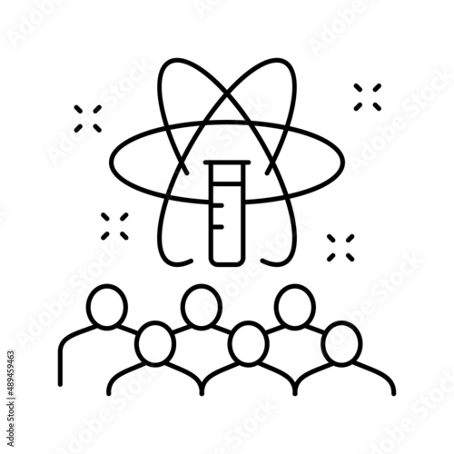 science kids party line icon vector illustration