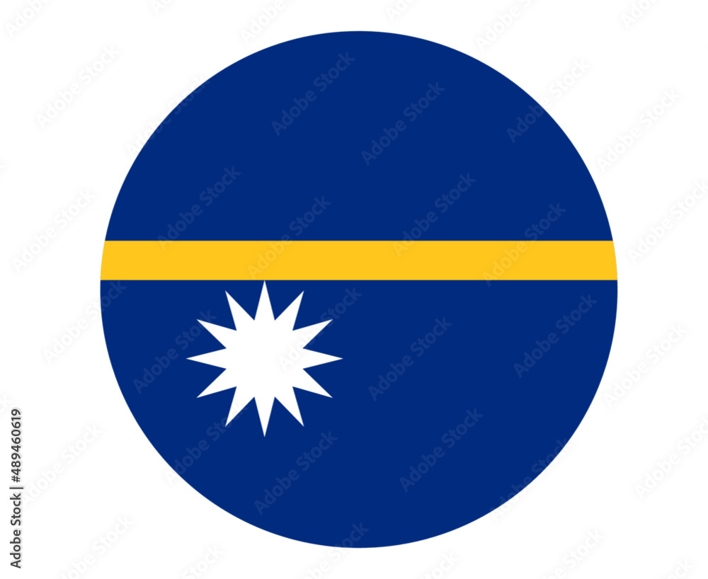 Obraz premium Nauru Flag National Oceania Emblem Icon Vector Illustration Abstract Design Element