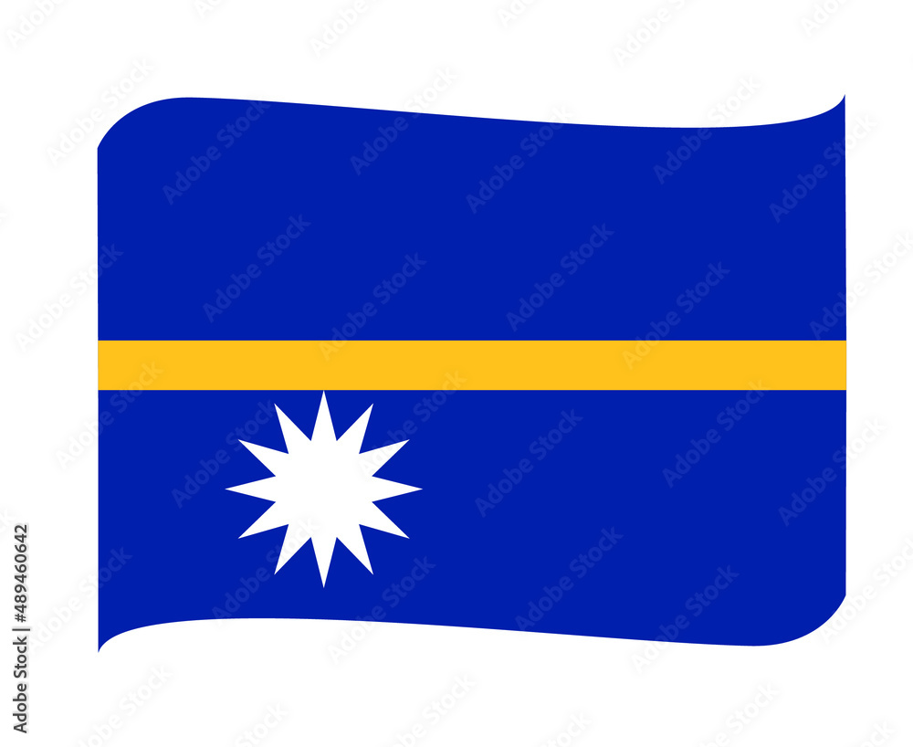 Fototapeta premium Nauru Flag National Oceania Emblem Ribbon Icon Vector Illustration Abstract Design Element
