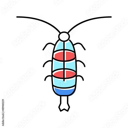 zooplankton ocean color icon vector illustration