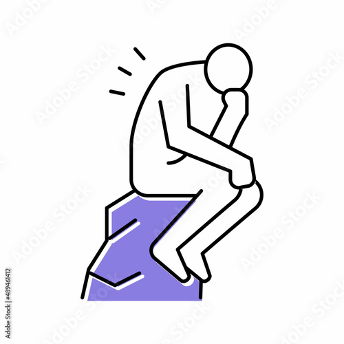 thinker philosophy color icon vector illustration