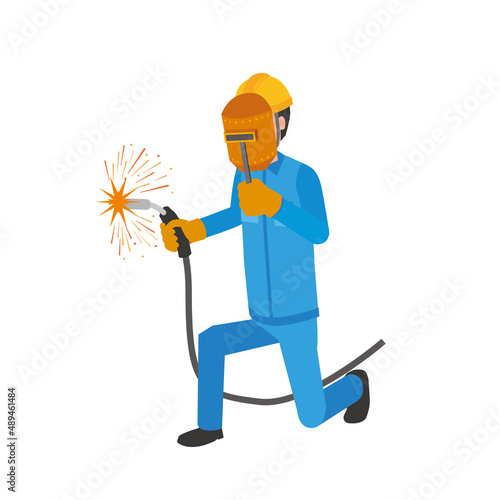 溶接作業をする作業員