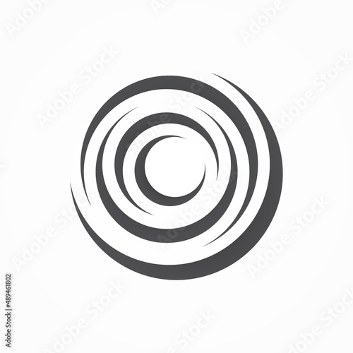 Sphere circle elements swirl logo. Abstract waves spiral round shape symbol Twist global wind sign icon vector design template