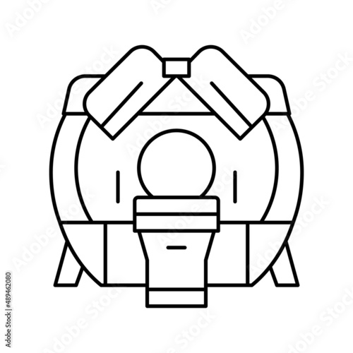 mri hospital radiology equipment line icon vector illustration