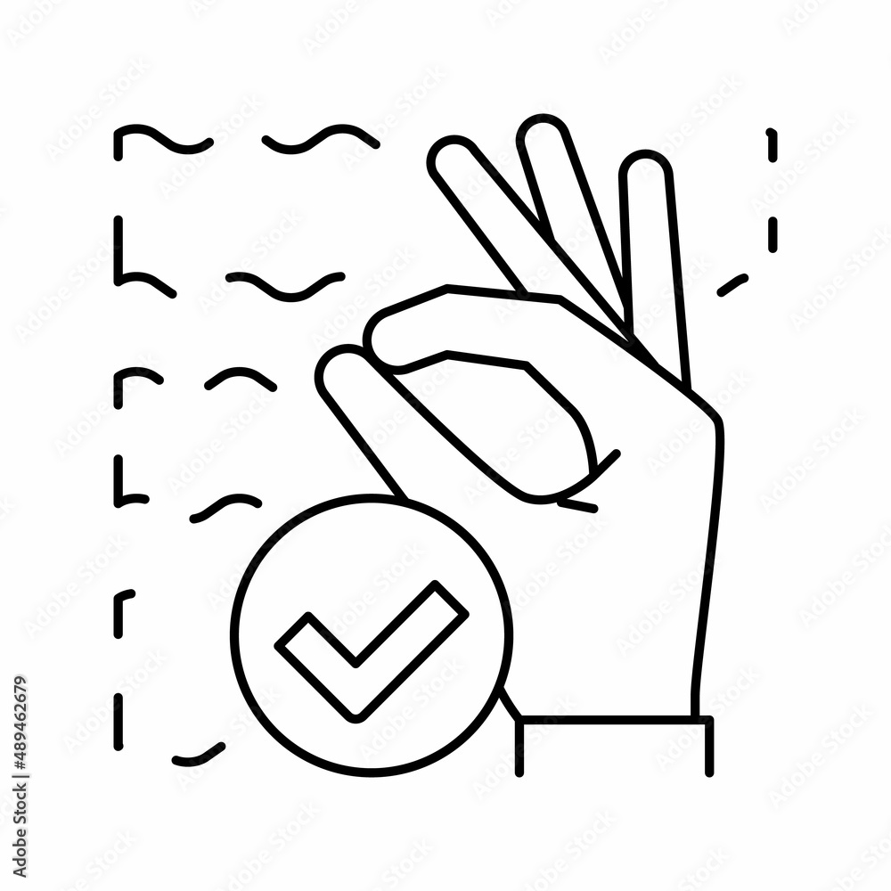 Obraz premium ok diver gesture line icon vector illustration