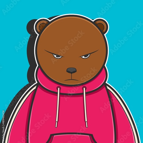 Cute Bear Character Vector Illustration