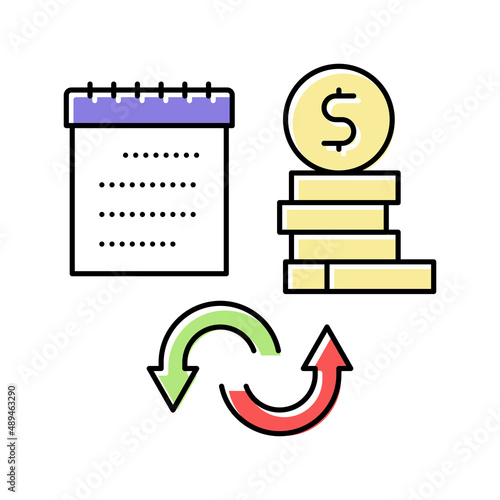 social security benefit allowance color icon vector illustration