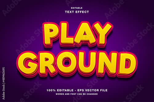 Playground 3D Cartoon Editable Text Effect