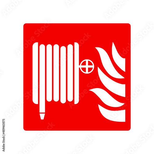 Fire hose reel Symbol Sign, Vector Illustration, safety sign. ISO, OSHA and ANSI standart.
