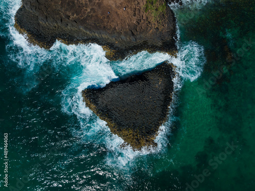 Fingal headland and Cook Island from the air by drone