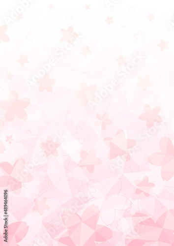 桜吹雪と抽象的な幾何学模様の背景素材 © Studio Trinity