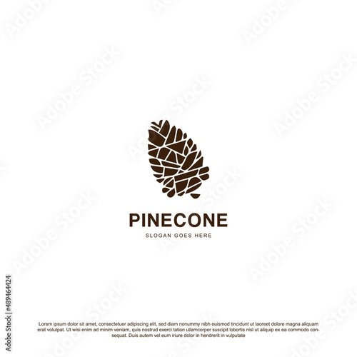 Vintage pinecone logo design vector