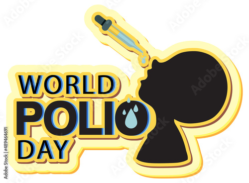 World Polio Day banner with a boy receiving oral polio vaccine