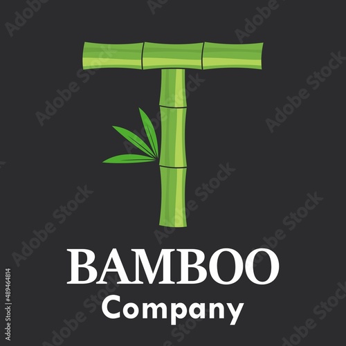 Letter t bamboo logo template illustration. Suitable for your business.