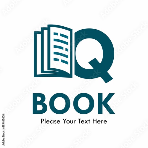 letter q with book logo template illustration. suitable for education, brand, website etc.