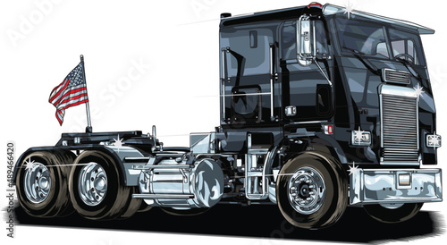 Truck car isolated on white background. vector illustration. For T-shirt and poster