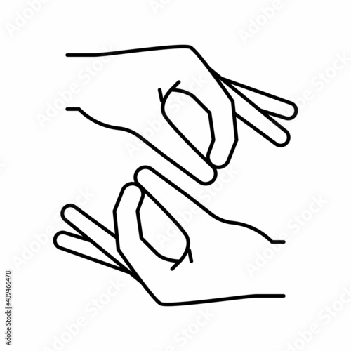 sign language color icon vector illustration