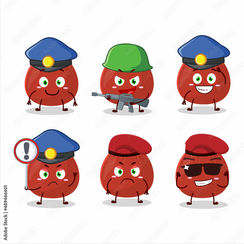 A dedicated Police officer of red bag mascot design style