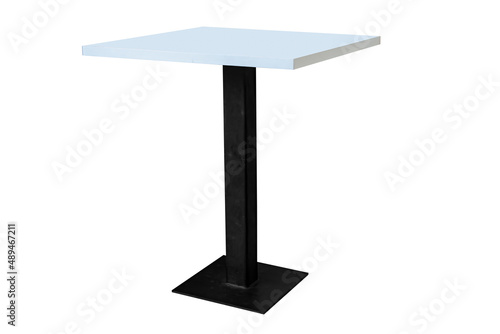 Modern table steel legs on white backgrounds
