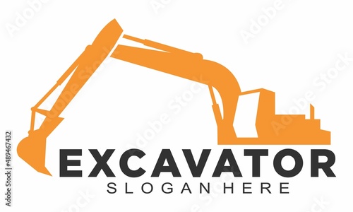 Excavator heavy equipment logo design