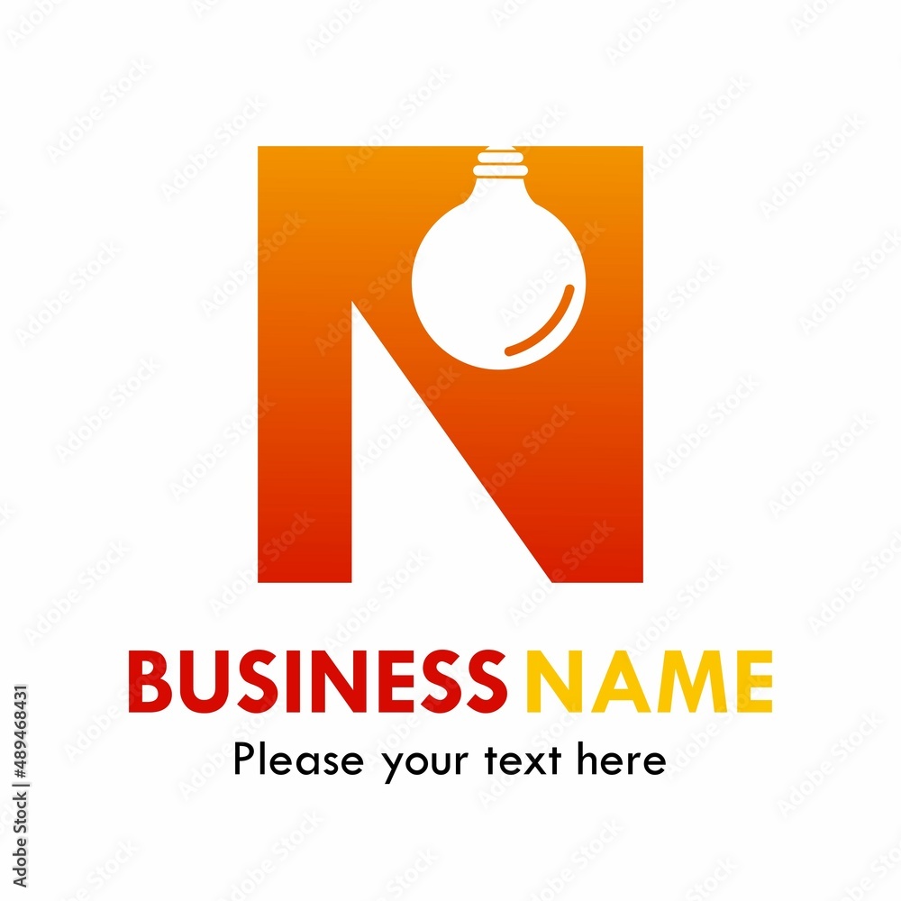 Letter n with bulb lamp vector logo template. Suitable for brand, ientity, web, business, idea etc Letter n with bulb lamp vector logo template. Suitable for brand, ientity, web, business, idea etc