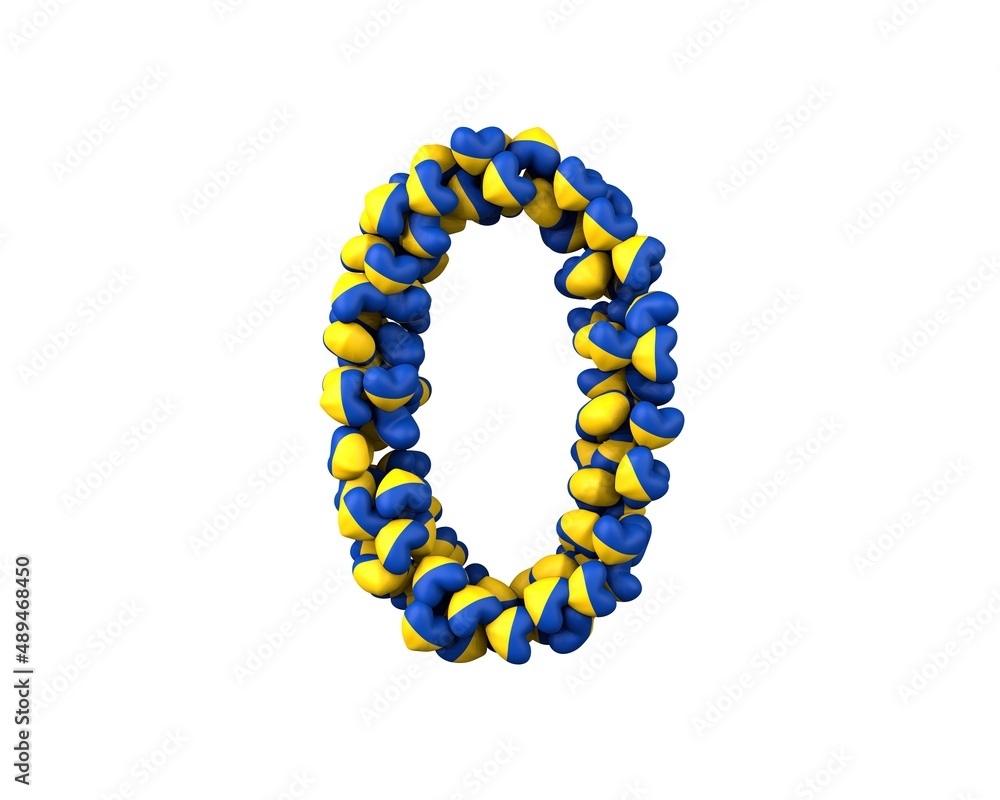 Ukraine Heart Themed Font Number 0 Ukraine Heart Themed Font Number 0