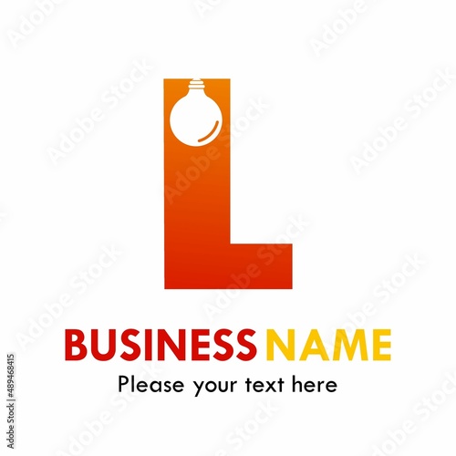 Letter l with bulb lamp vector logo template. Suitable for brand, ientity, web, business, idea etc