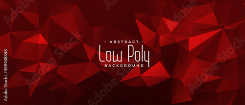 abstract red background in low poly style