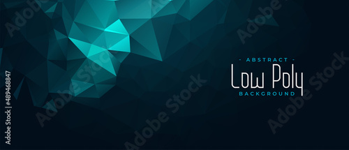 abstract low poly blue background photo