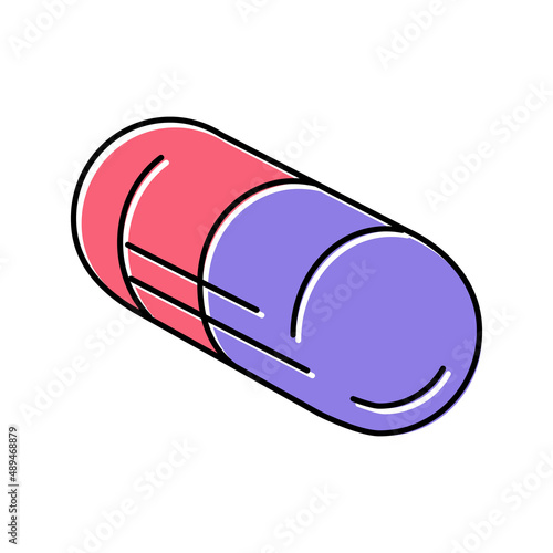 capsule medicament pharmaceutical production color icon vector illustration