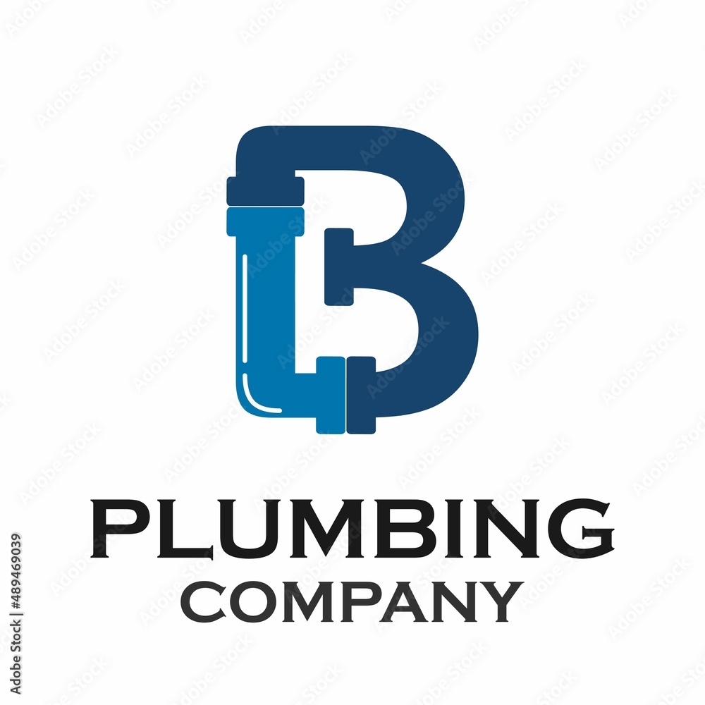 Letter b with plumbing logo template illustration Letter b with plumbing logo template illustration