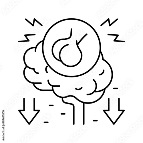 hypopituitarism endocrinology line icon vector illustration
