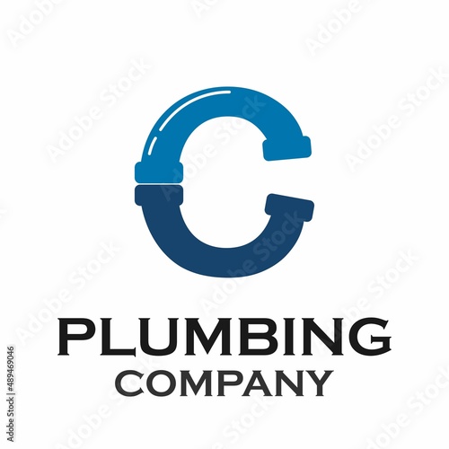 Letter c with plumbing logo template illustration