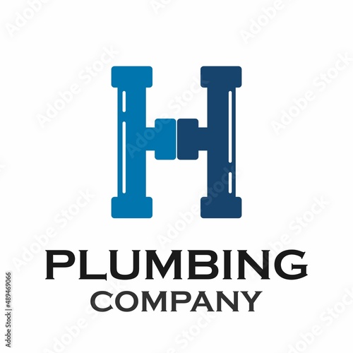 Letter h with plumbing logo template illustration