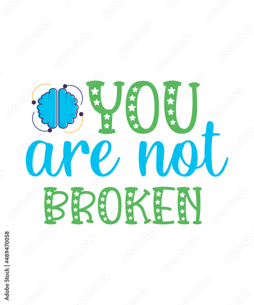 Vecteur Stock Mental Health SVG Bundle, Positive SVG, Motivational SVG ...