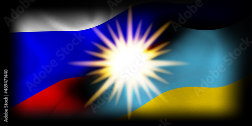 ロシア　ウクライナ　 国旗　背景