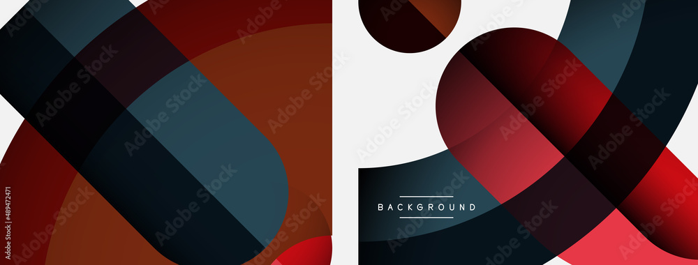 Geometric abstract background. Round shapes, circles, lines composition for wallpaper banner background or landing page Geometric abstract background. Round shapes, circles, lines composition for wallpaper banner background or landing page
