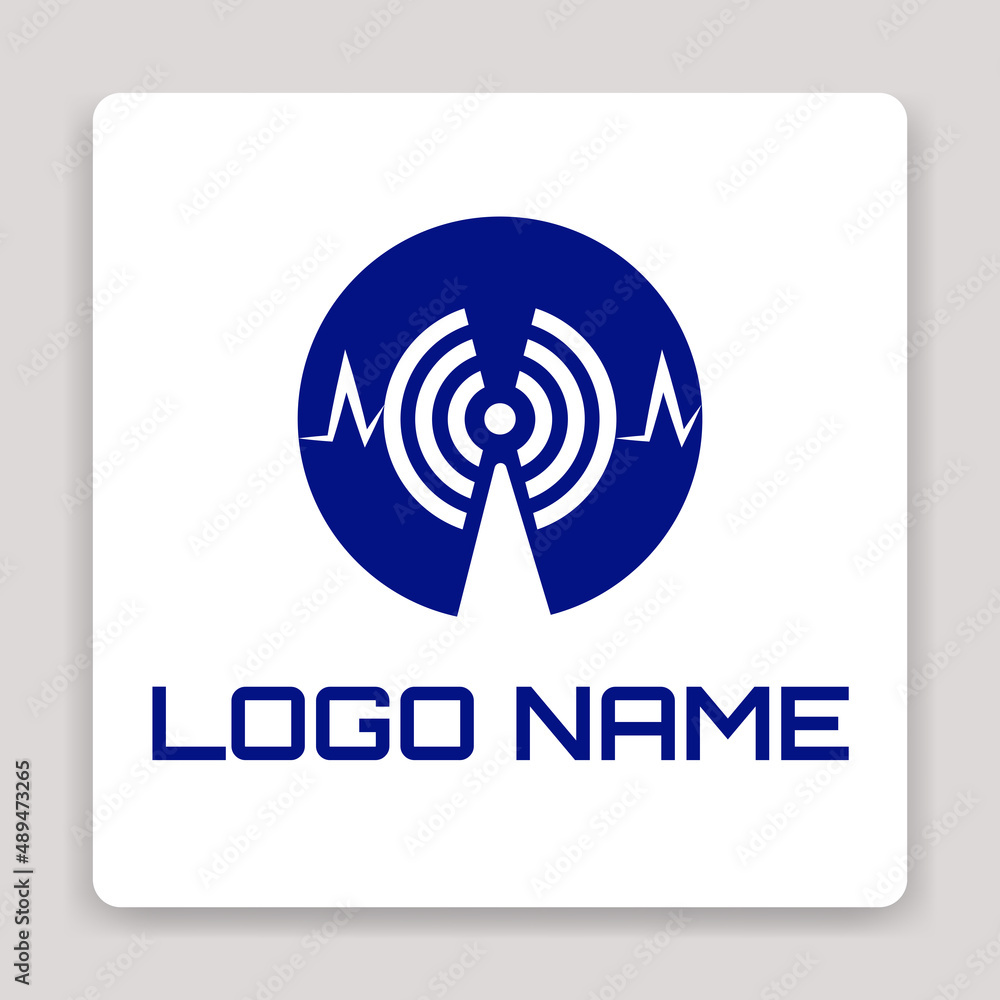 logo template with transmitter symbol logo template with transmitter symbol