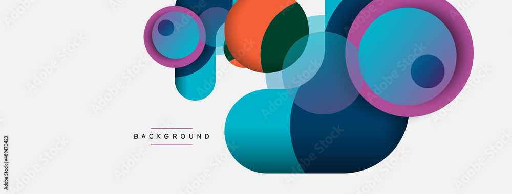 Circle and round shapes abstract background. Vector illustration for wallpaper banner background or landing page Circle and round shapes abstract background. Vector illustration for wallpaper banner background or landing page
