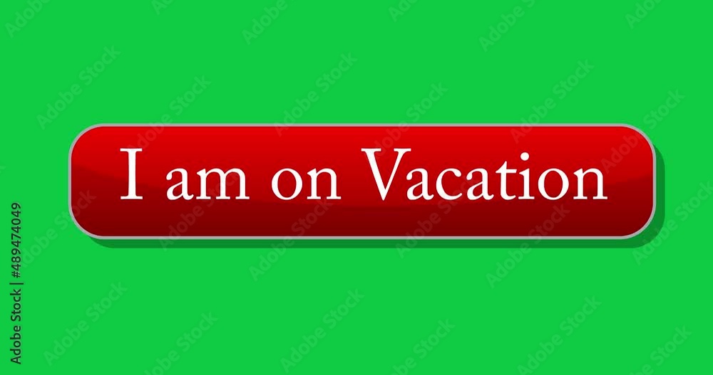 Cursor clicks on I am on Vacation button. Pointer arrow cursor clicking. Animated icon on green screen chroma key background. Cursor clicks on I am on Vacation button. Pointer arrow cursor clicking. Animated icon on green screen chroma key background.